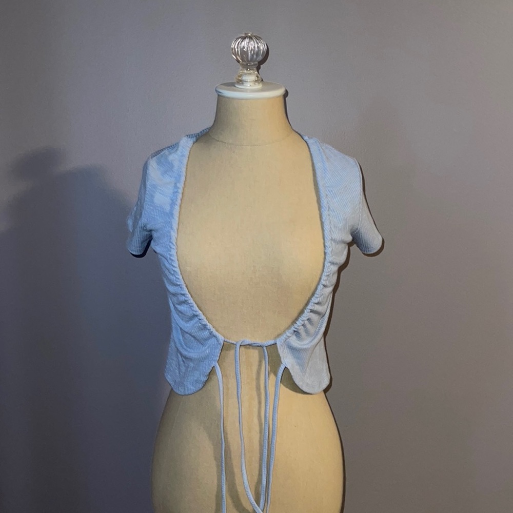 Garage Blue Short Sleeve Cardigan